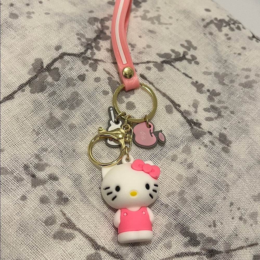 Hello Kitty Pink and Gold Keychain